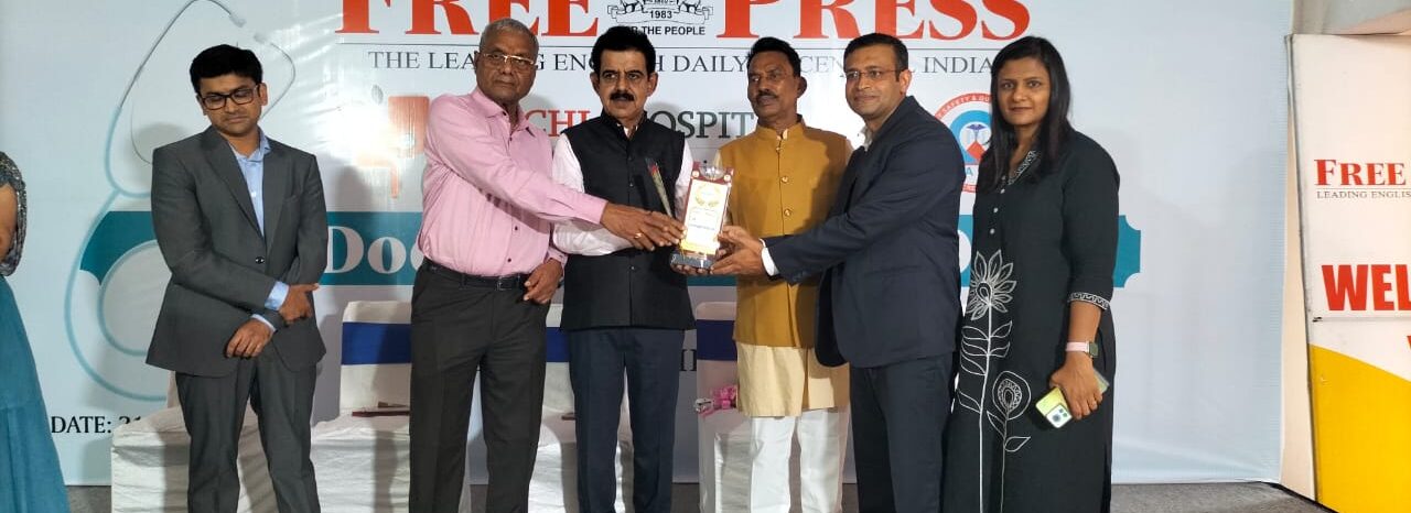 Dr. Varun Chouhan felicitated at the Free Press Doctors' Day honours